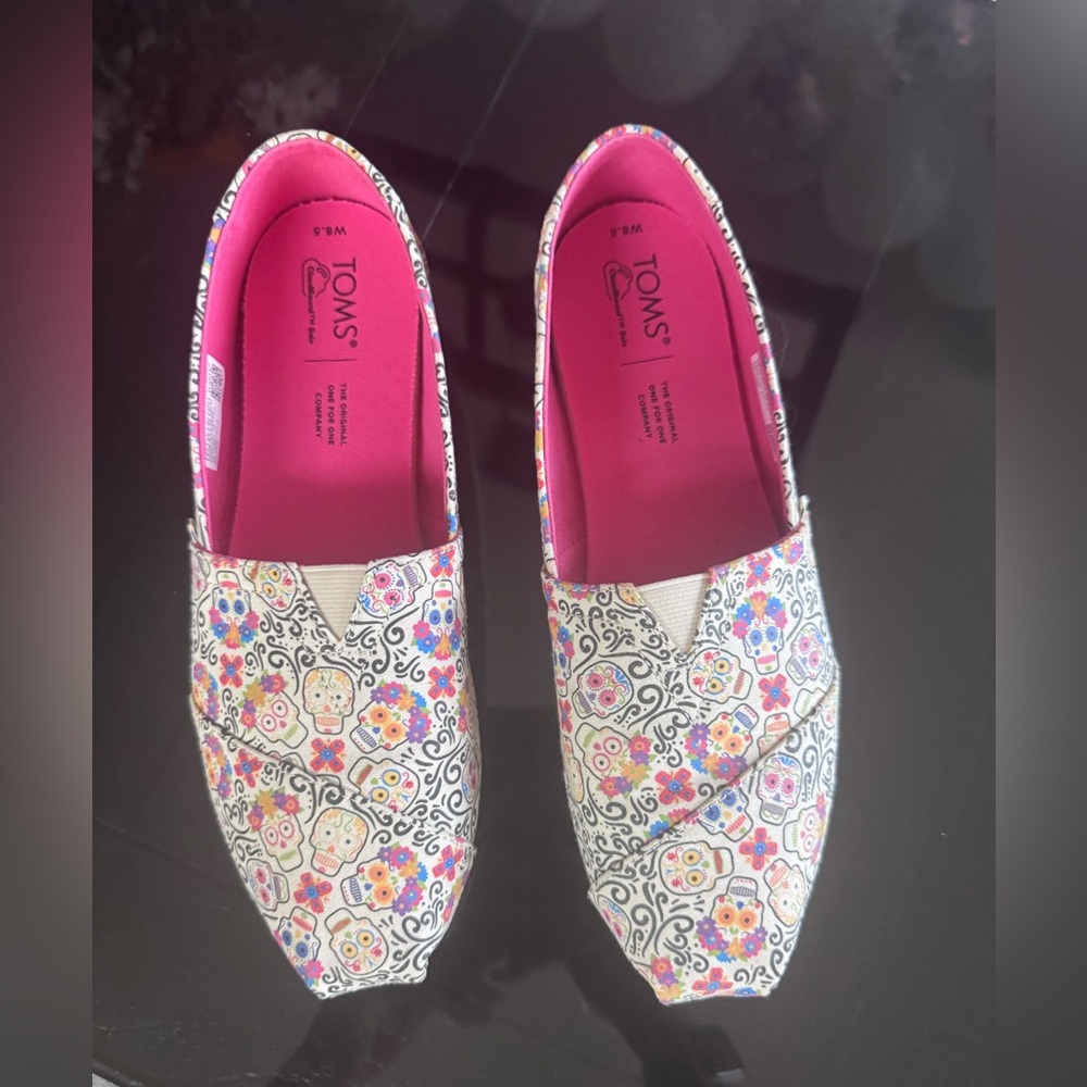 TOMS Day of the Dead, Día De Los Muertos Glow in the Dark Flats